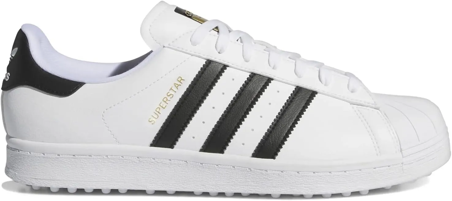 Adidas Superstar Golf Spikeless Shoes (Cloud White/Core Black/Gold Metallic, US Footwear Size System, Adult, Men, Numeric, Medium, 7.5)