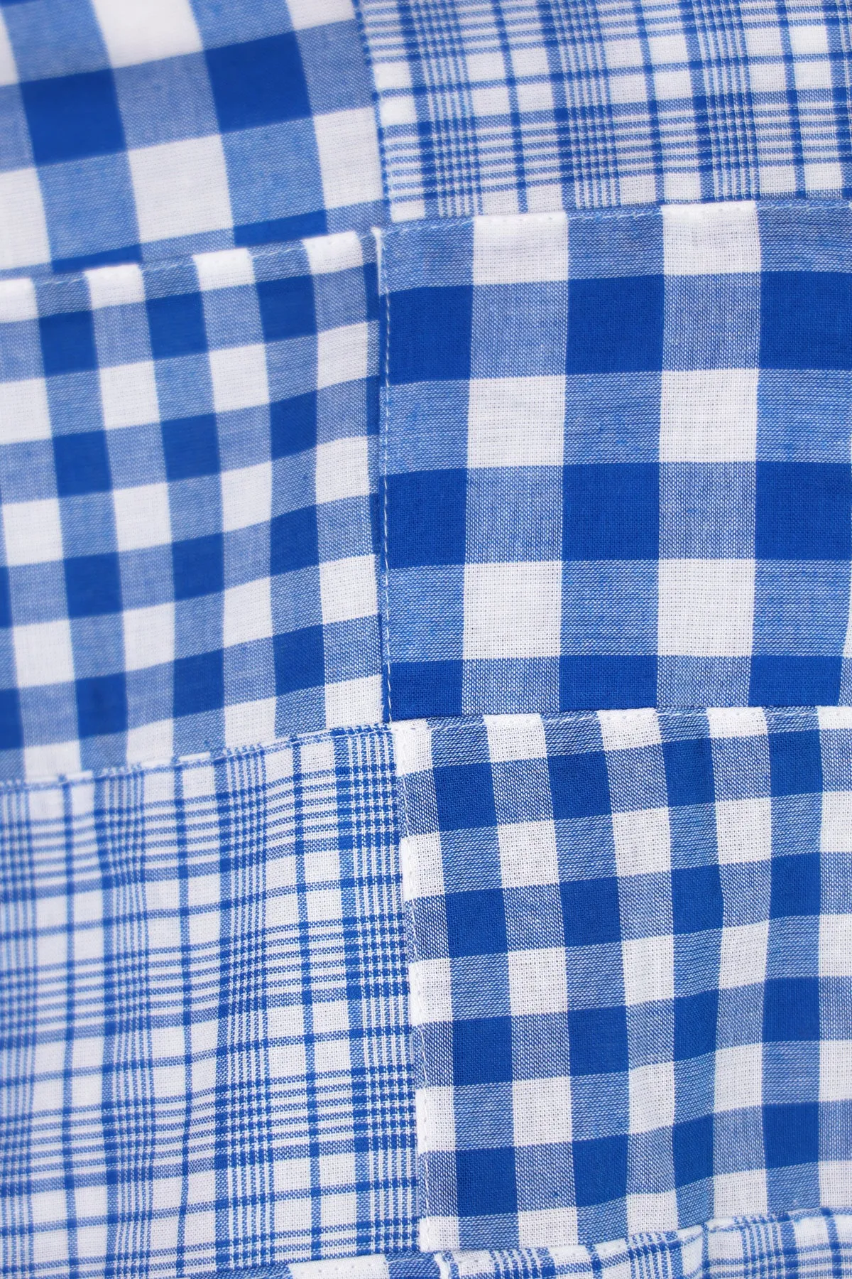 Boxy Swing Jacket - Blue Madras Patchwork