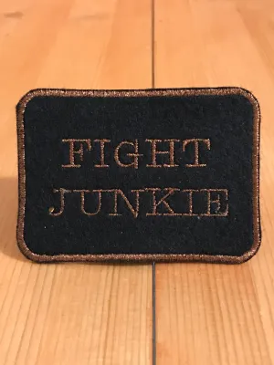 Fight Junkie Brown Square Magnetic Patch