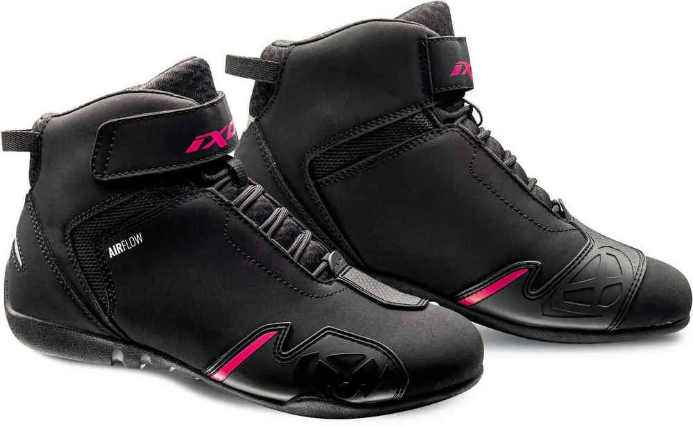 Gambler Ixon Women's Motorcycle Shoes, Black/Pink