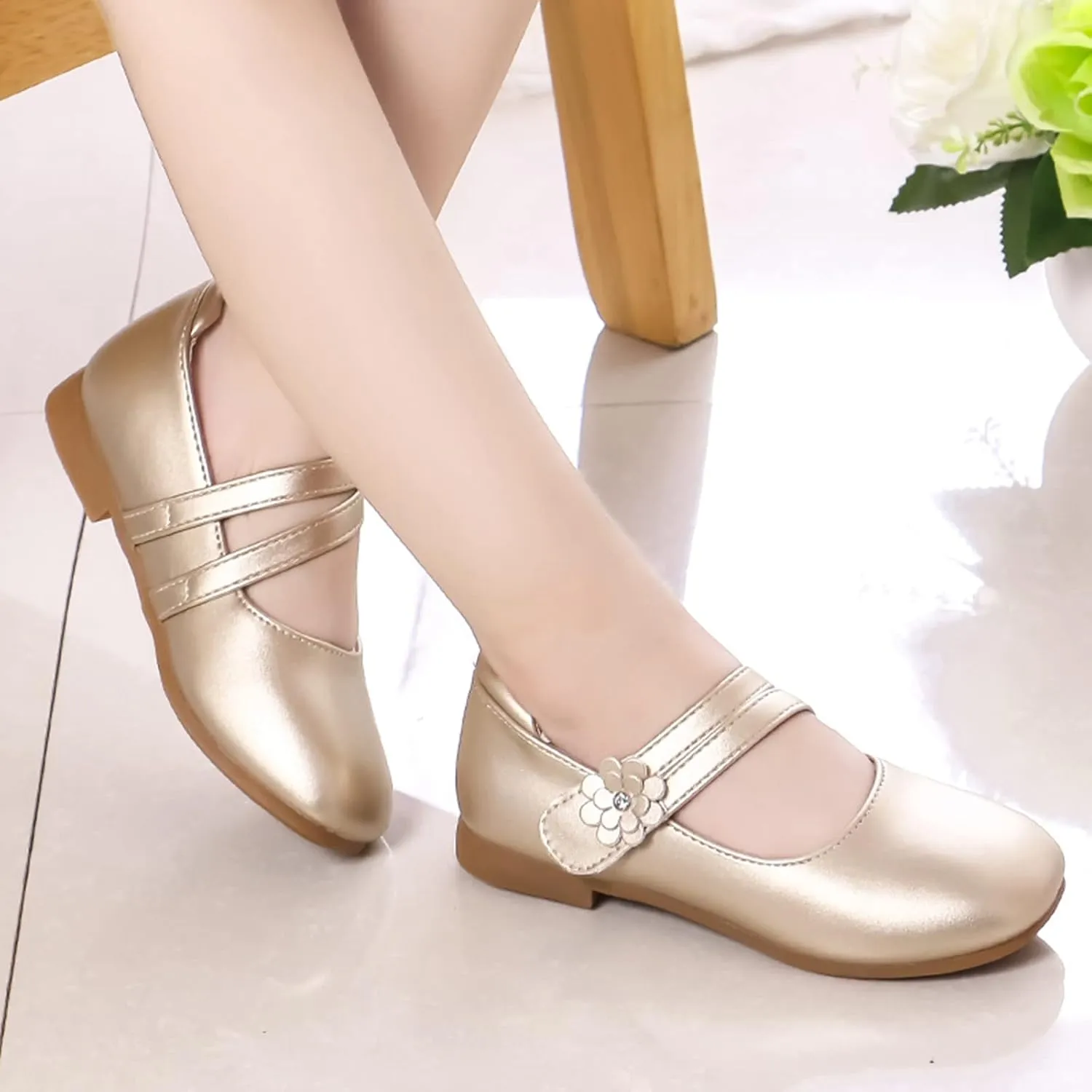 Girls Dress Shoes Flower Girl Little Kids Mary Jane Ballet Flats Flower Wedding Party Toddler Girl Dress Shoes