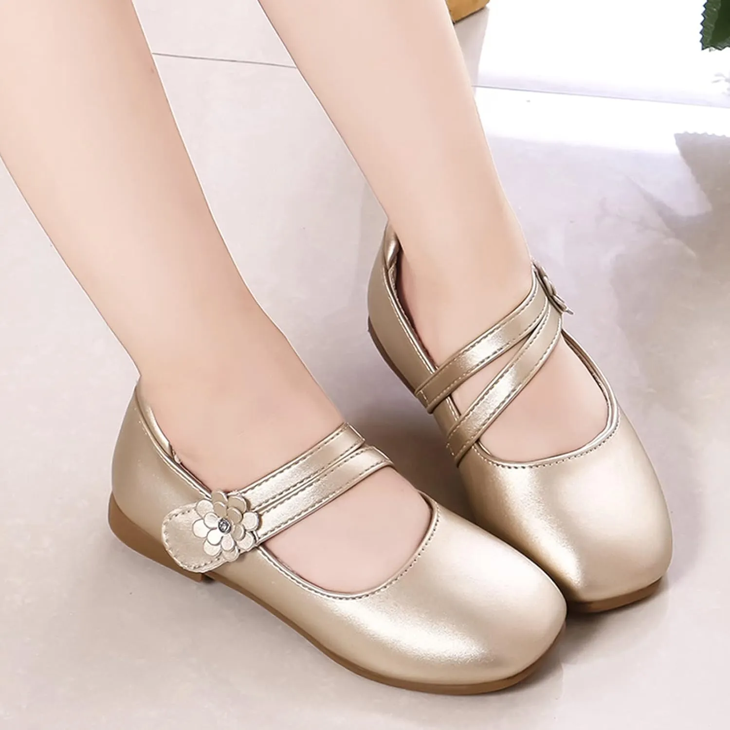 Girls Dress Shoes Flower Girl Little Kids Mary Jane Ballet Flats Flower Wedding Party Toddler Girl Dress Shoes