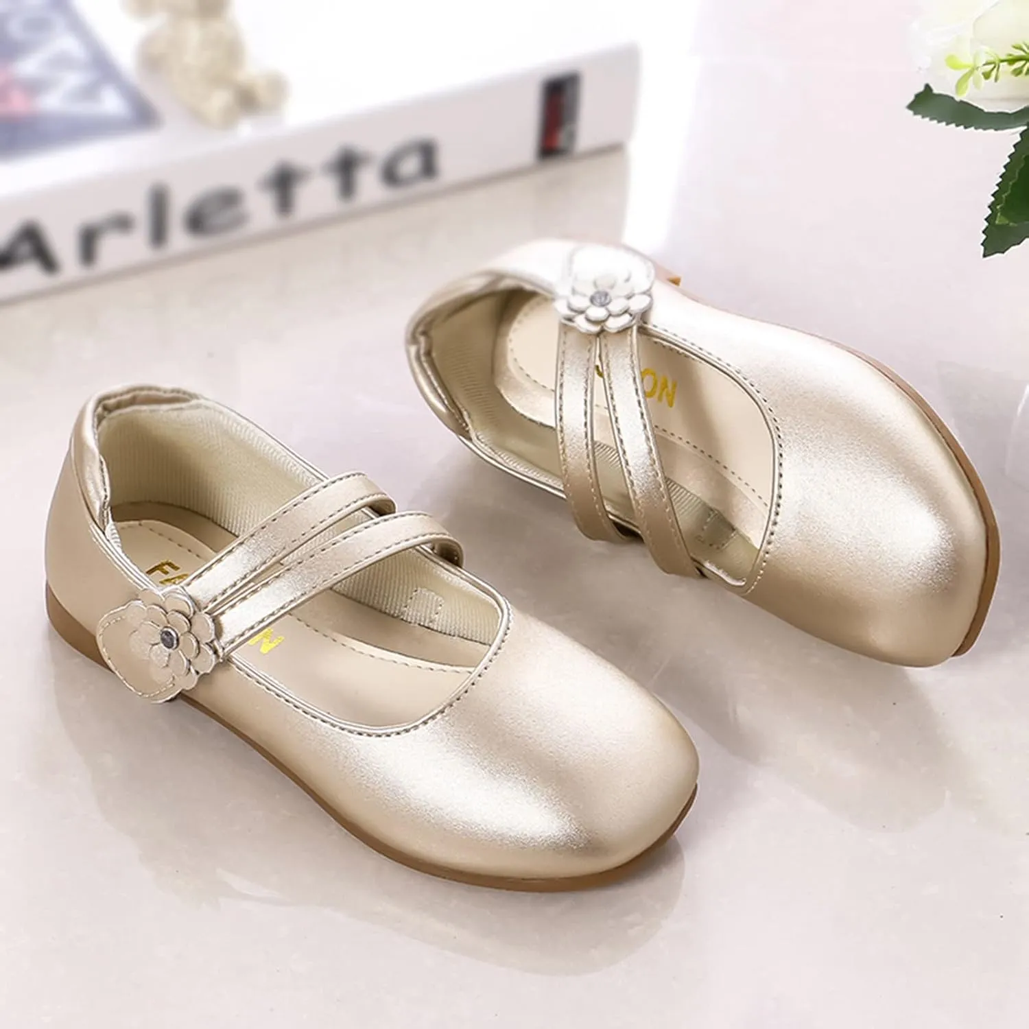 Girls Dress Shoes Flower Girl Little Kids Mary Jane Ballet Flats Flower Wedding Party Toddler Girl Dress Shoes