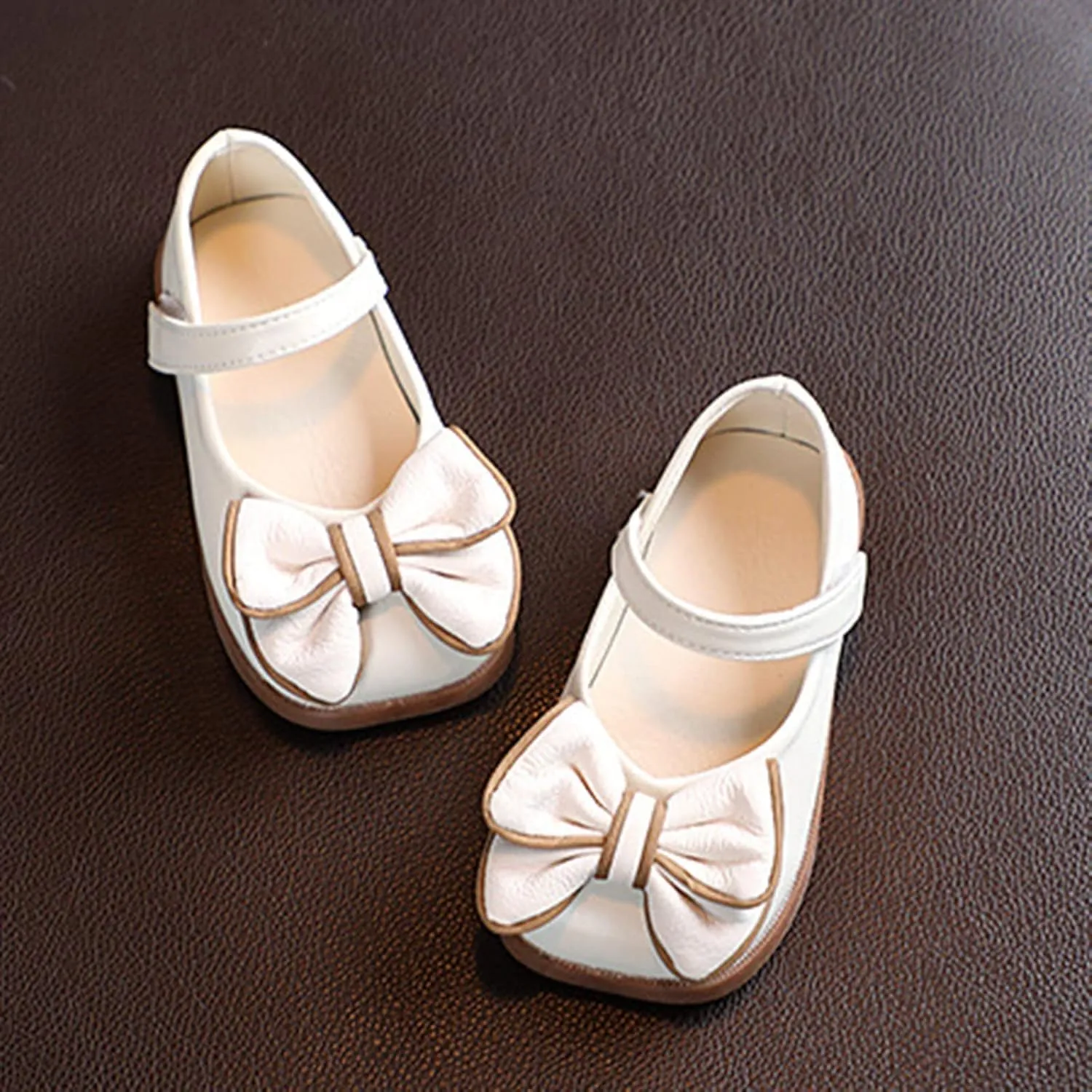 Girls Dress Shoes with Bow Toddler Flower Girls Shoes Mary Jane Flats for Party School Wedding Toddler Princess Shoes