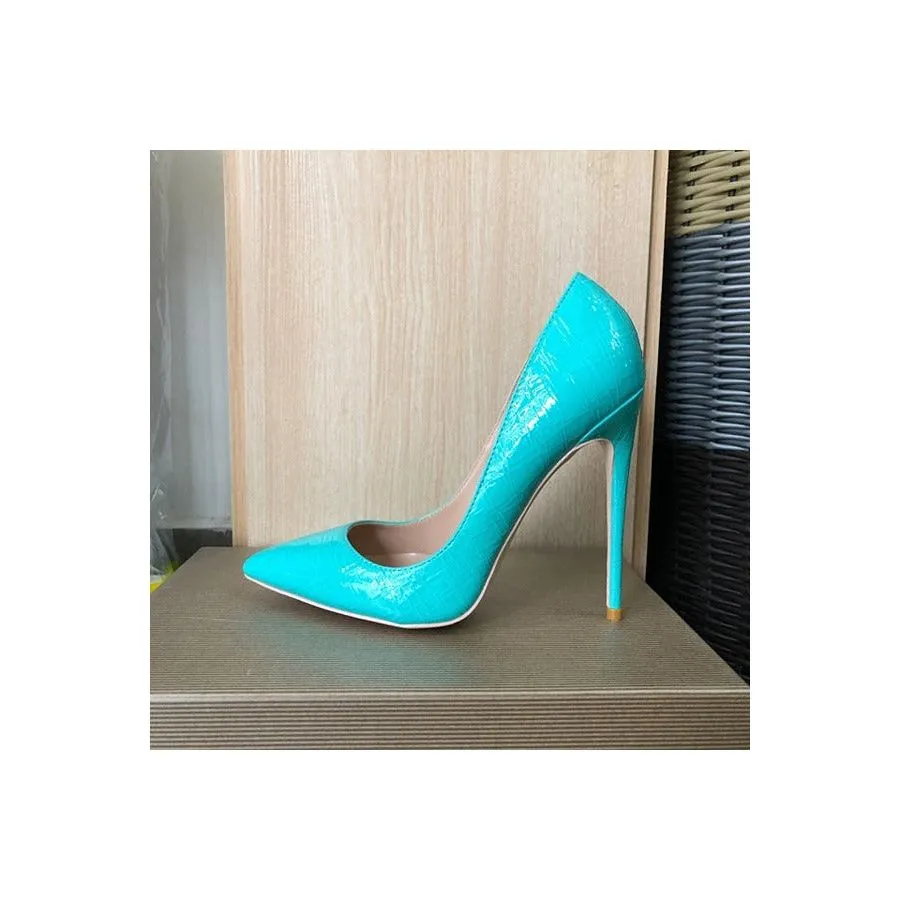 Glossy Chic Plaid Pointed Toe Slip-on Heel