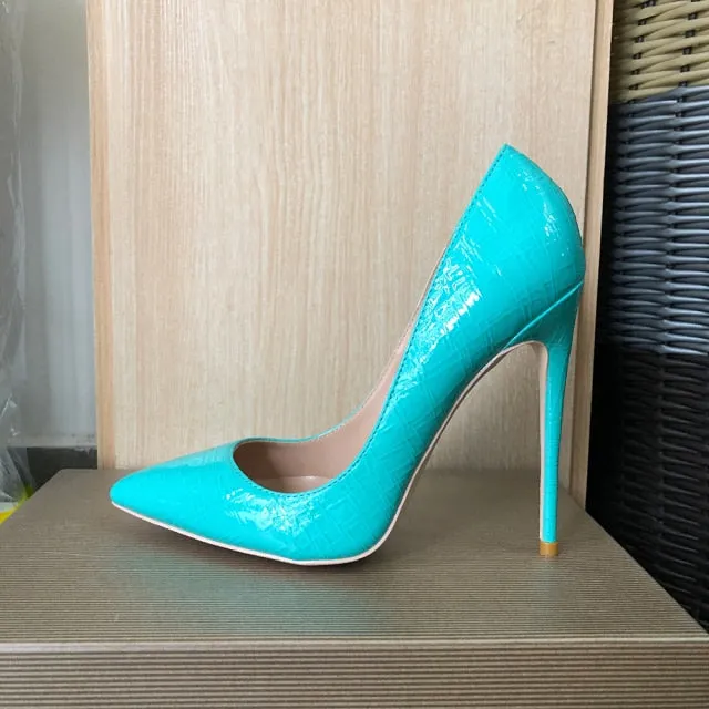 Glossy Chic Plaid Pointed Toe Slip-on Heel