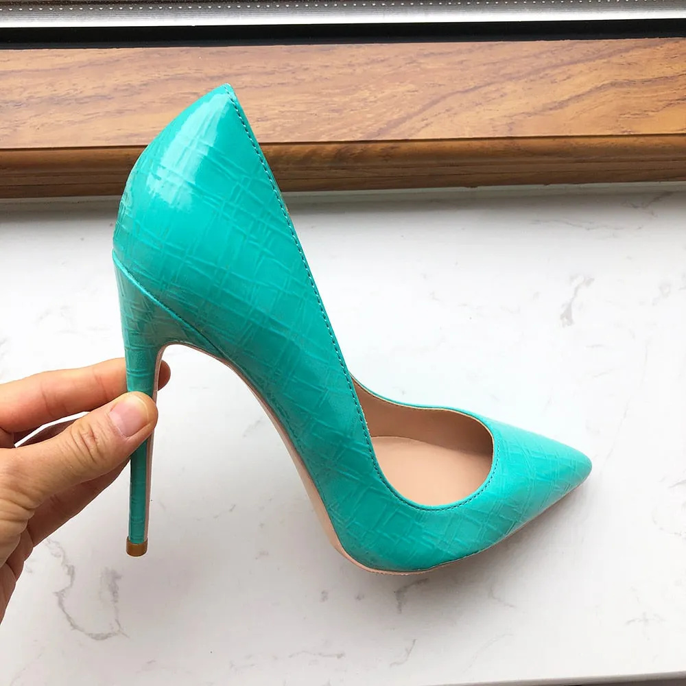 Glossy Chic Plaid Pointed Toe Slip-on Heel