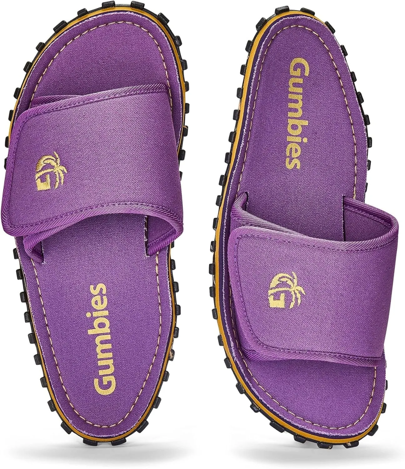 Gumbies Strider Unisex Slides, with Supersoft Cotton Adjustable Strap, Cotton Footbed & Recycled Rubber Sole - Comfort Guaranteed