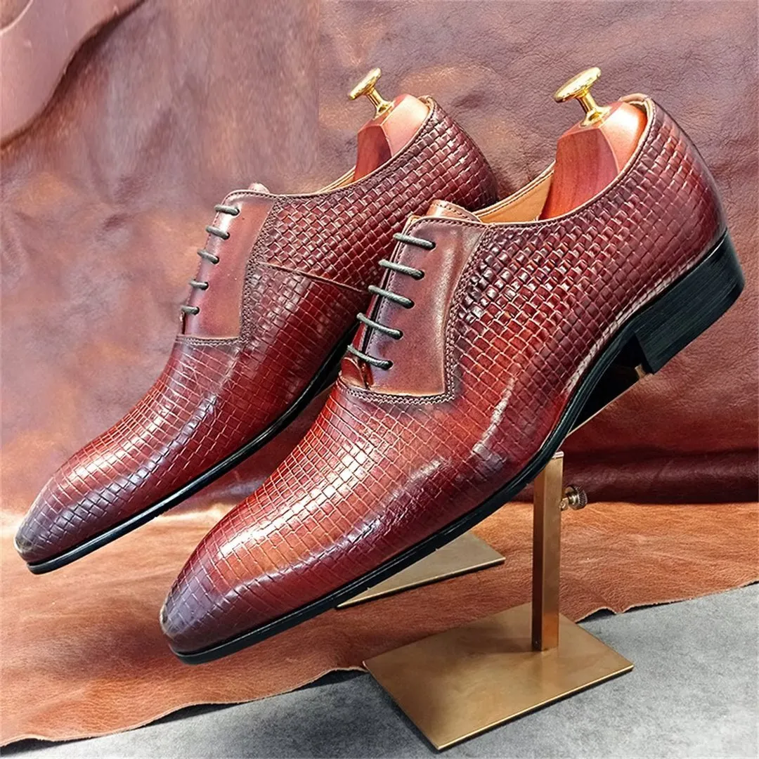 LeatherLuxe Genuine Pointed Toe Dress Shoes 1 2