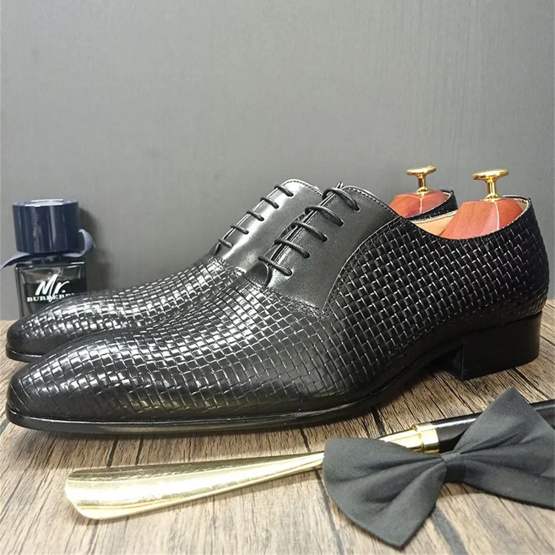 LeatherLuxe Genuine Pointed Toe Dress Shoes 1 2