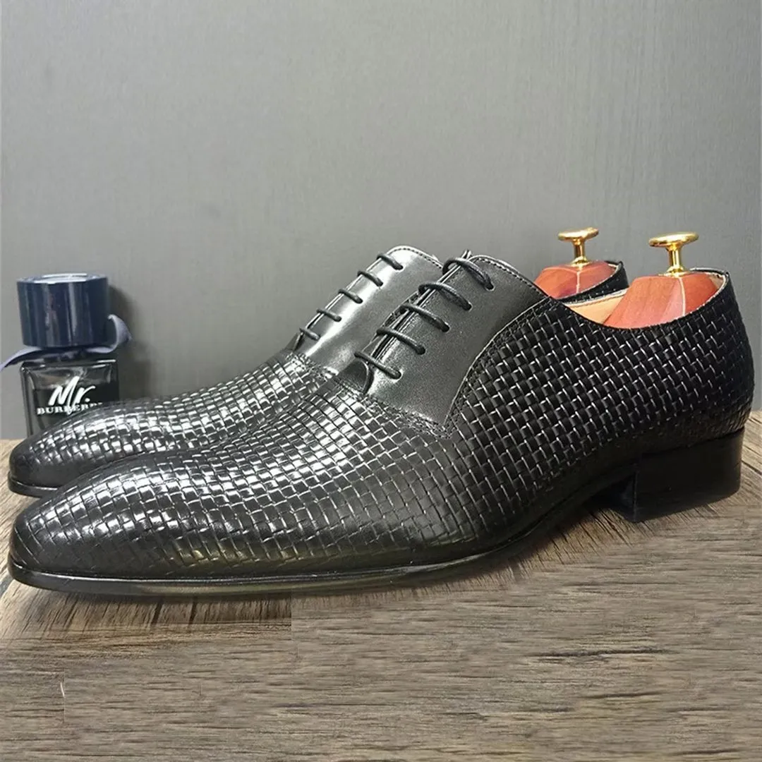 LeatherLuxe Genuine Pointed Toe Dress Shoes 1 2