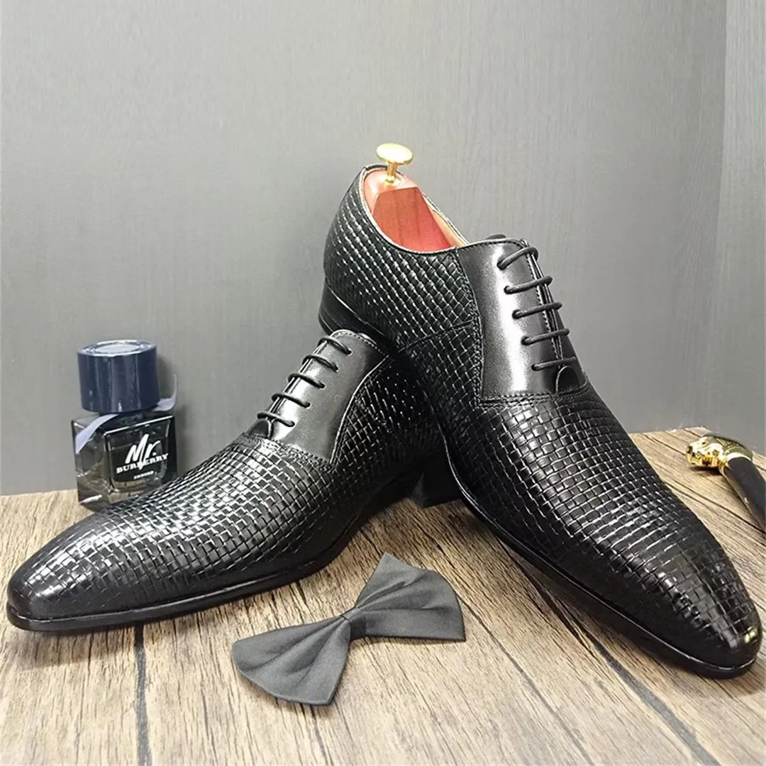 LeatherLuxe Genuine Pointed Toe Dress Shoes 1 2