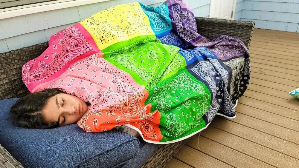 Multi Bandana Blanket Cotton Patchwork