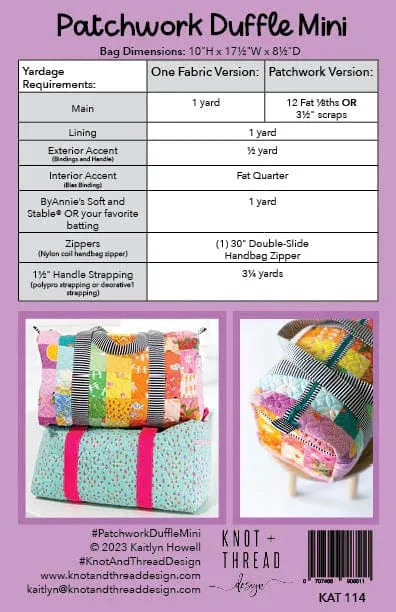 Patchwork Mini Duffle - Knot   Thread Design