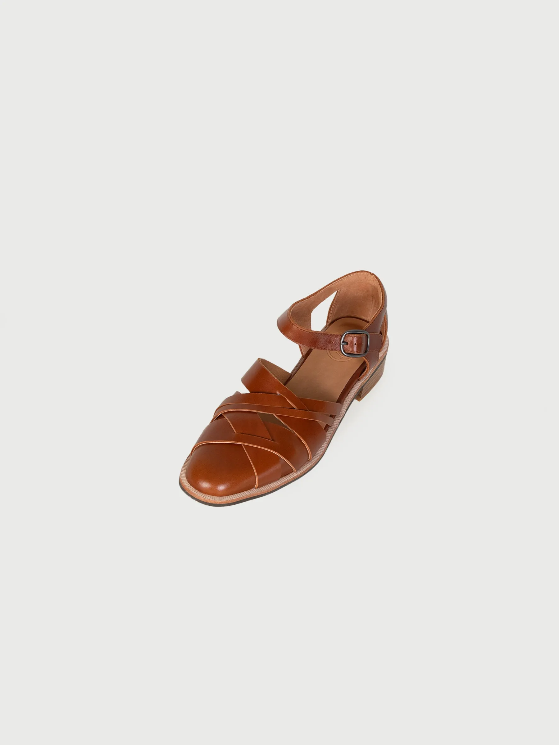 Round-Toe Strappy Sandals