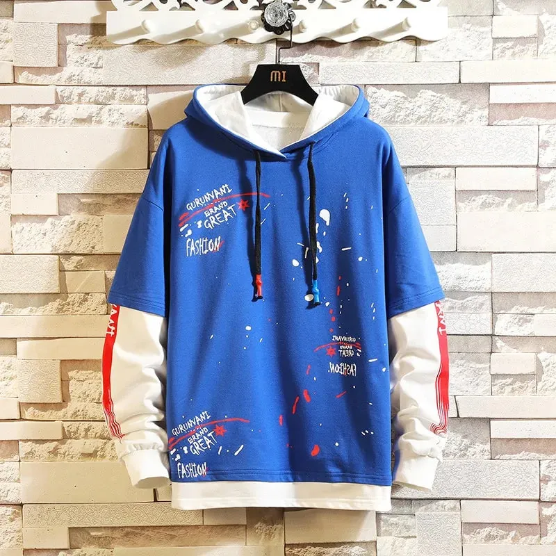 Sharu Bliss Men’s Patchwork Hoodie - Trendy and Comfortable Casual Wear