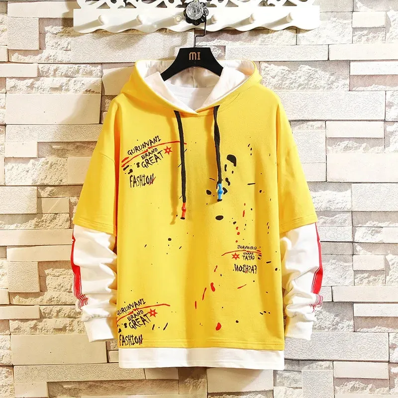 Sharu Bliss Men’s Patchwork Hoodie - Trendy and Comfortable Casual Wear