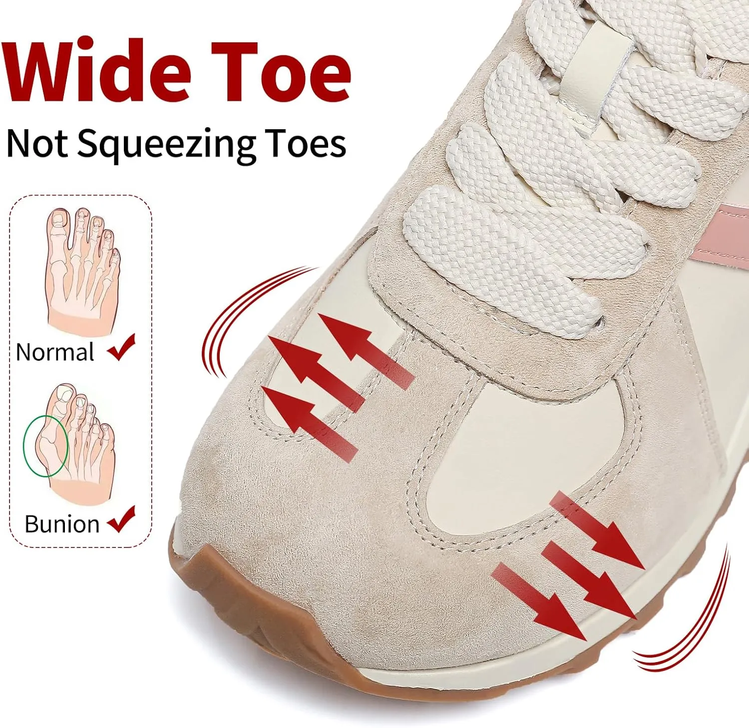 somiliss Wide Toe Box Shoes for Women Mircrofiber Leather Suede Patchwork Non-Slip Casual Walking Shoes Comfortable Gym Tennis Running Shoes Workout Womens Fashion Sneakers