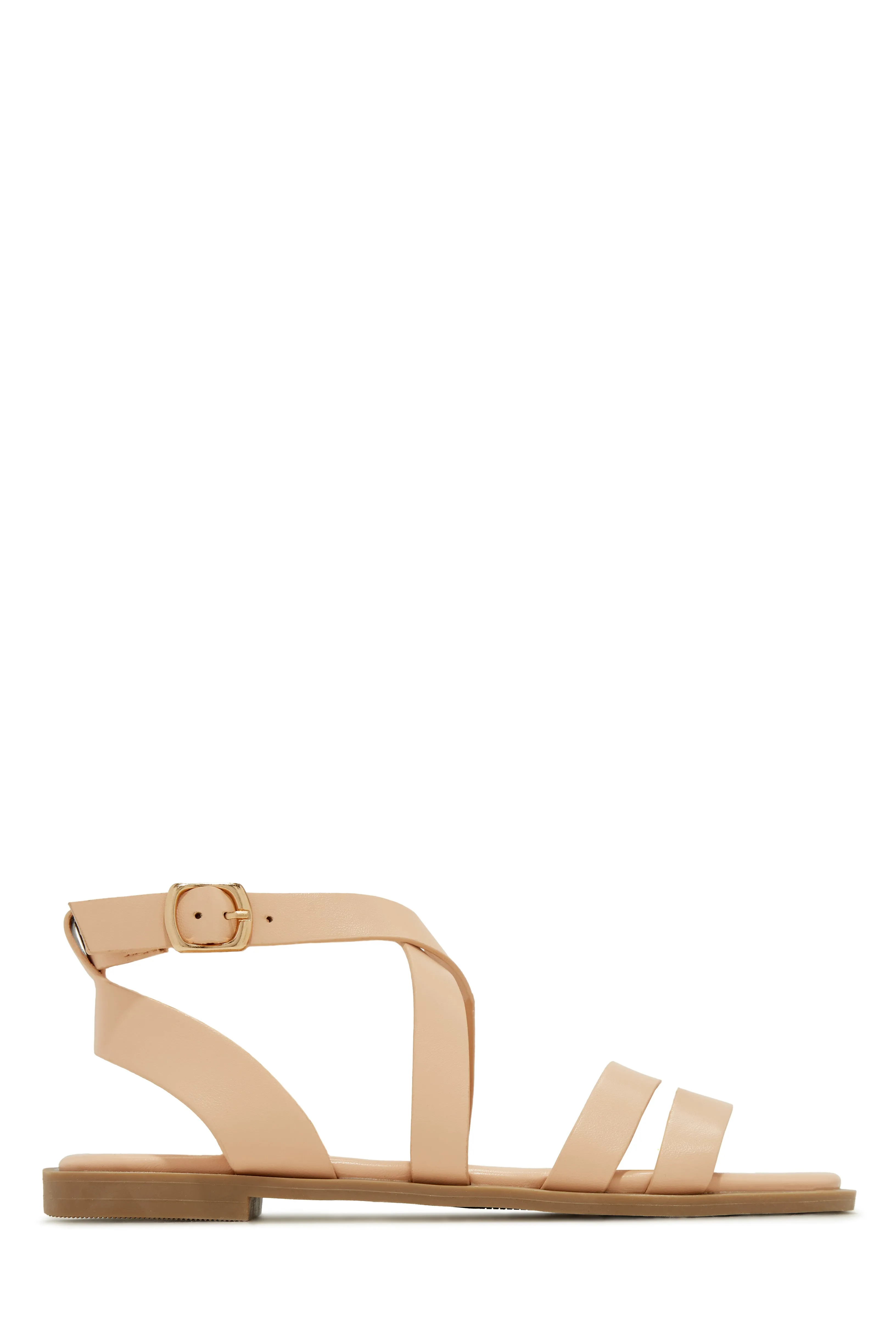 Sun Seeker Flat Strappy Sandals - Black