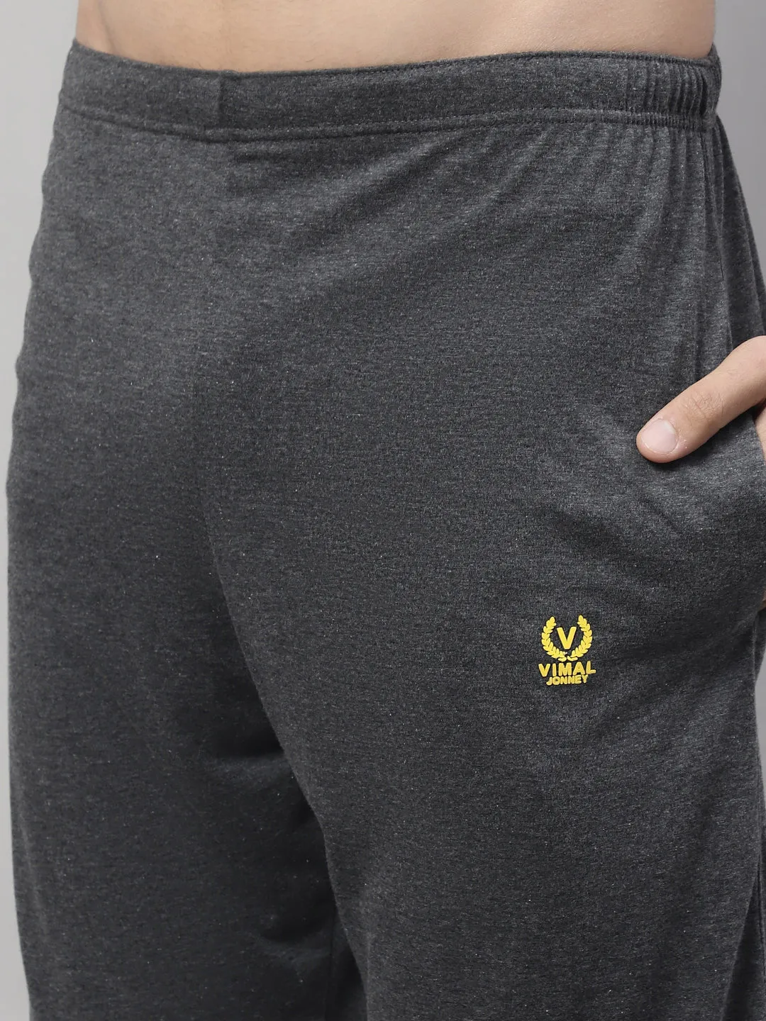 Vimal Jonney Anthracite Regular fit Cotton Capri for Men