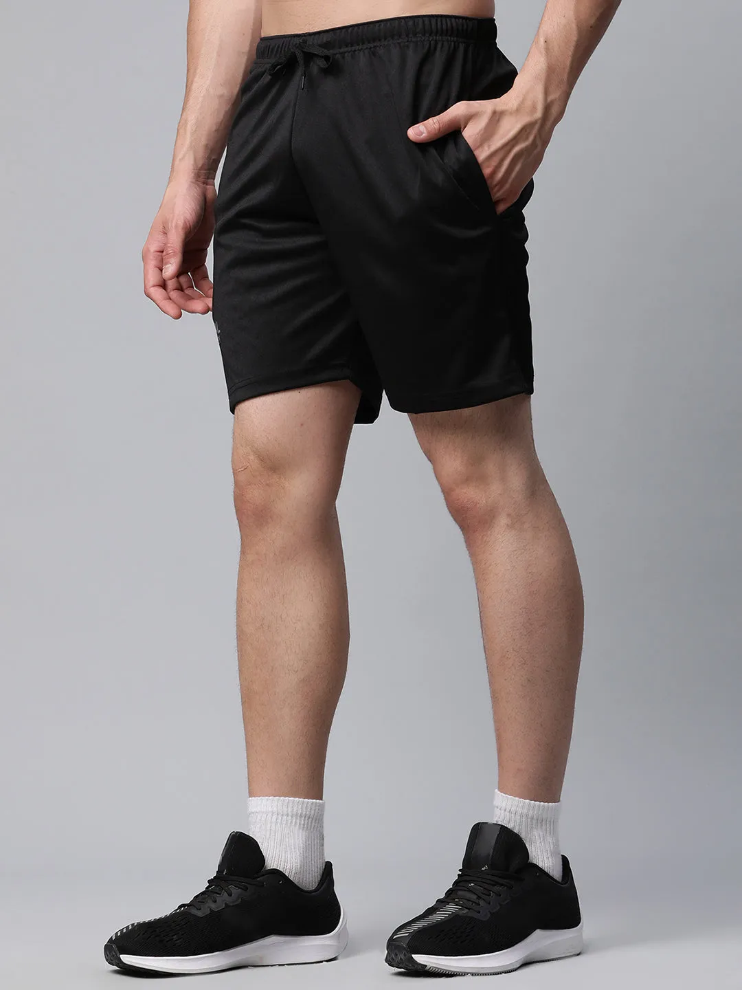 Vimal Jonney Dryfit Solid Black Shorts for Men