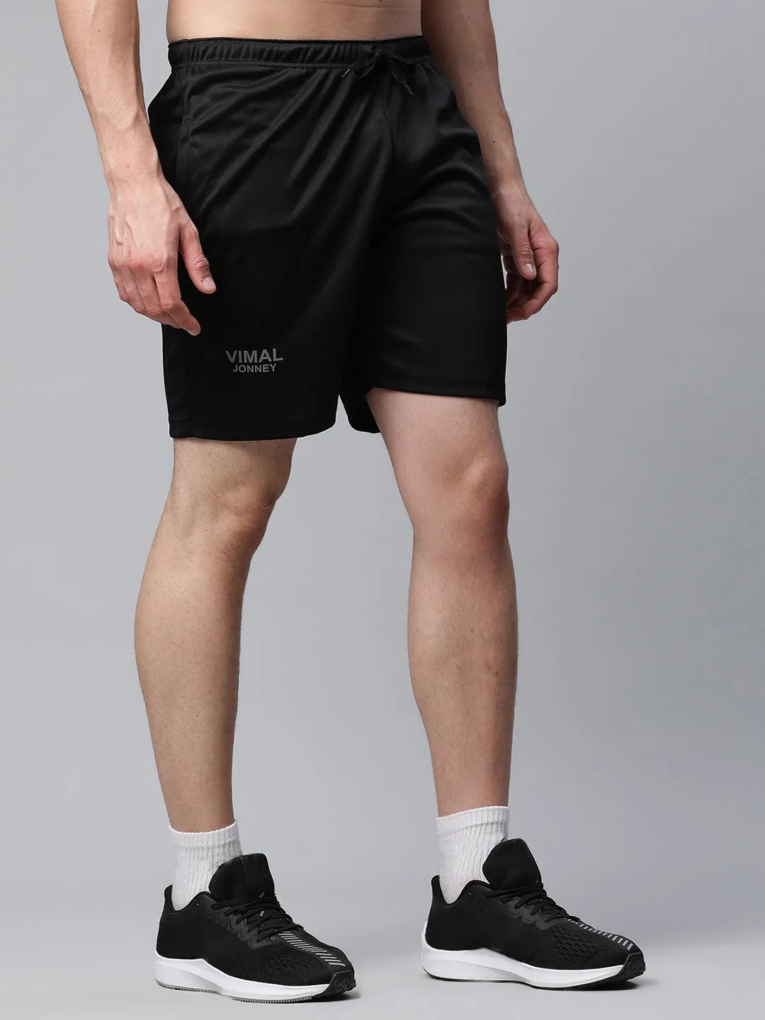 Vimal Jonney Dryfit Solid Black Shorts for Men