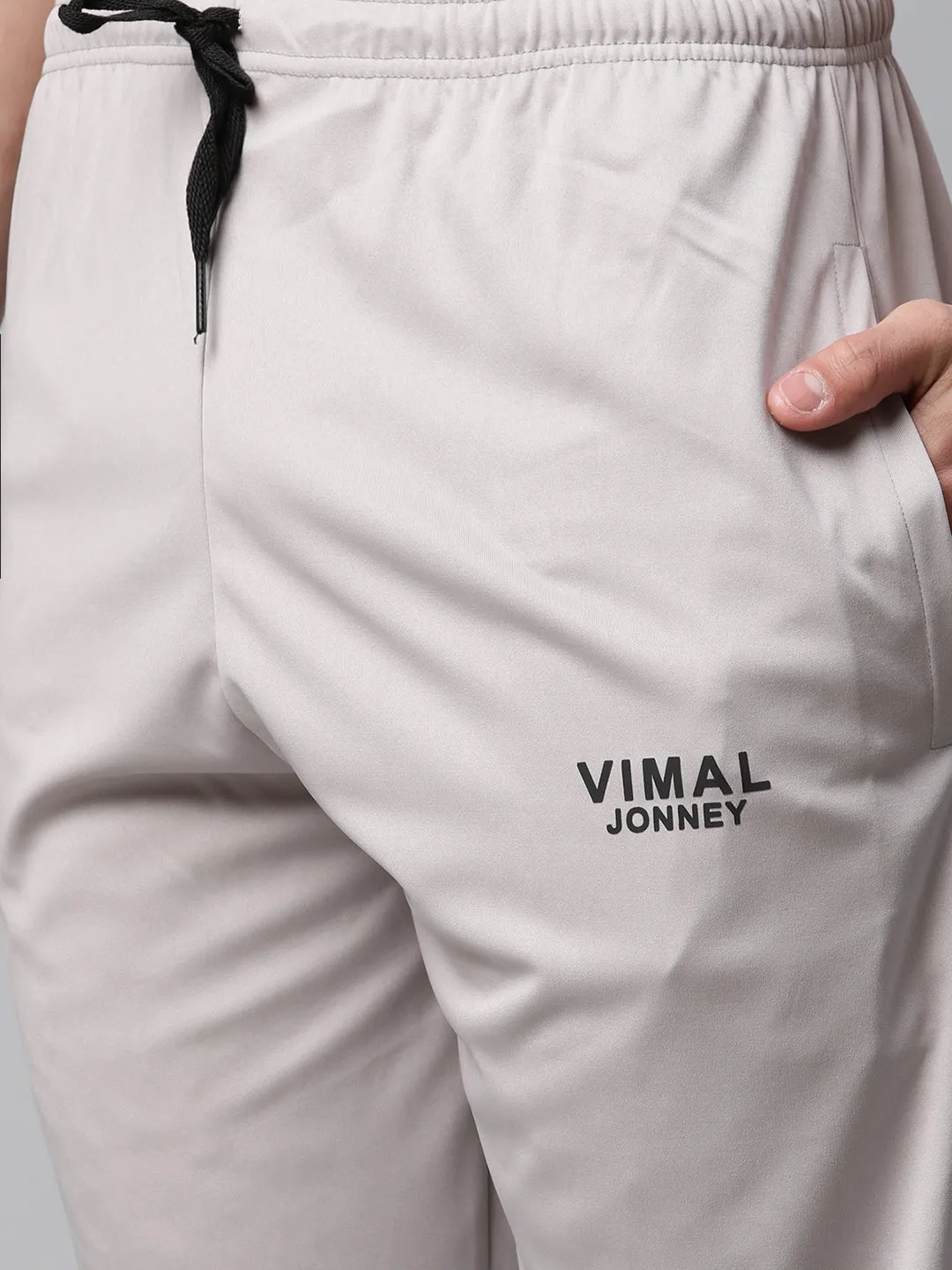 Vimal Jonney Dryfit Solid Light Grey 3/4th Capri for Men