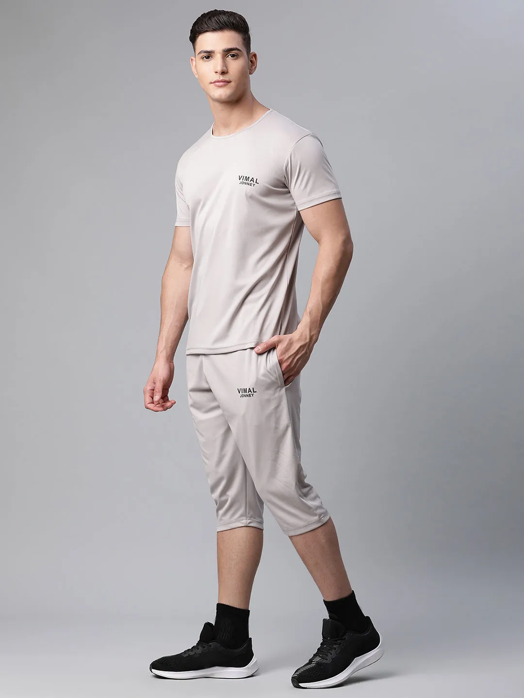 Vimal Jonney Dryfit Solid Light Grey Tracksuit for Men