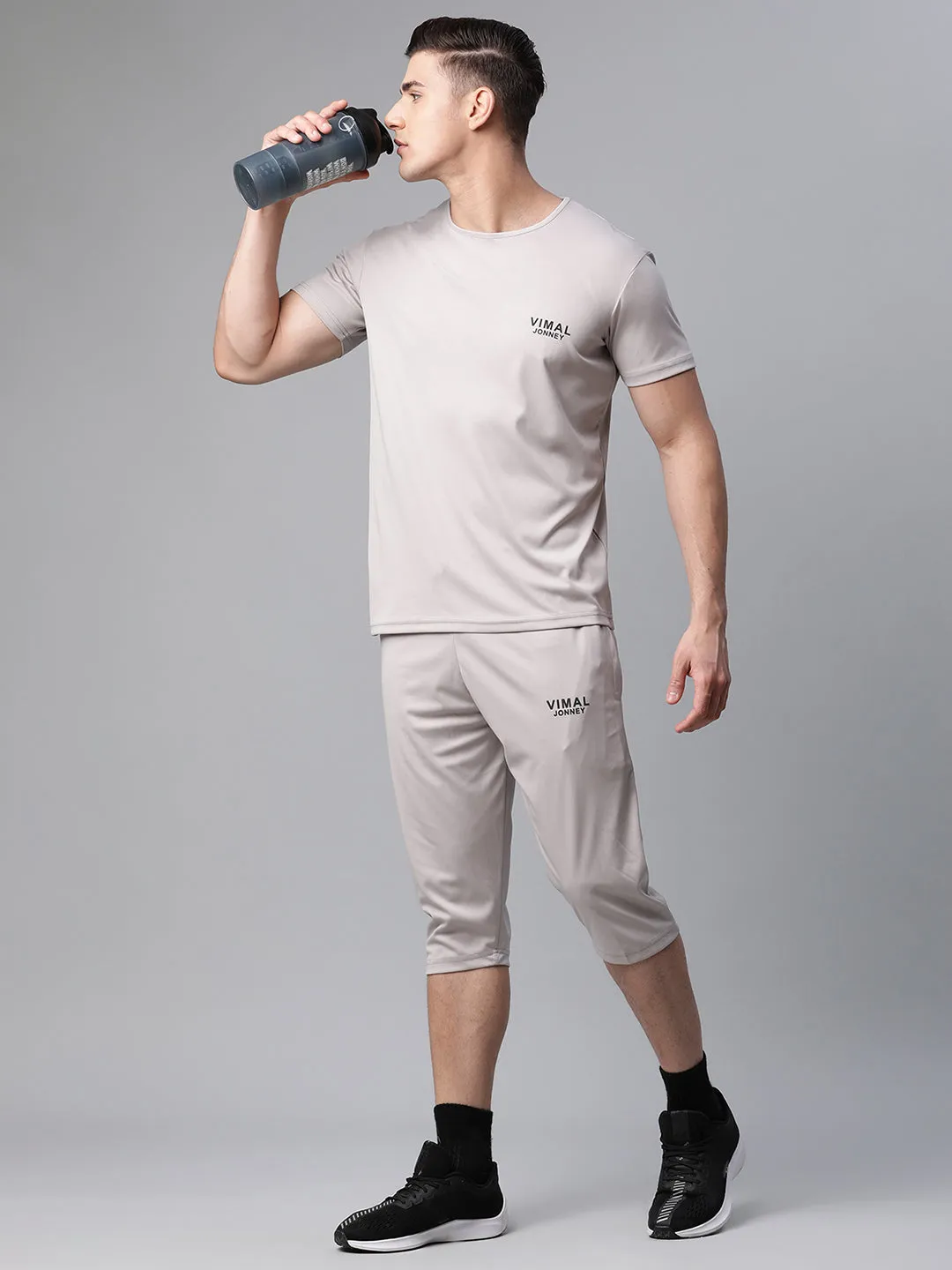 Vimal Jonney Dryfit Solid Light Grey Tracksuit for Men