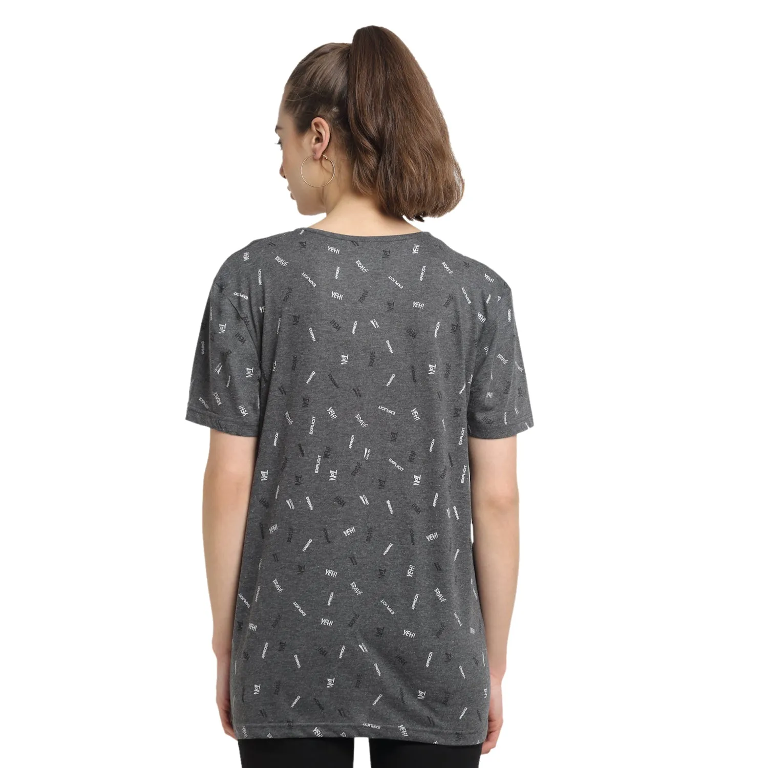 Vimal Jonney Grey Half Sleeve T-shirt For Women's