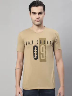 Vimal Jonney Round Neck Cotton Printed Mud T-Shirt for Men