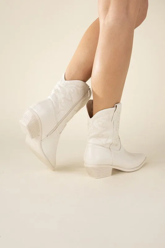 WILLA Metallic Western Booties